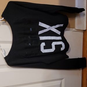 EUC Victoria Secret PINK crop black '86 vintage sweatshirt